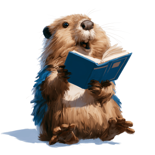 Бобр читает книгу